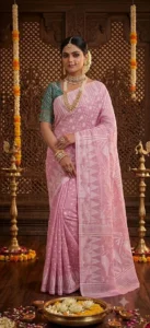 Handloom Jamdani Sarees (Pink)