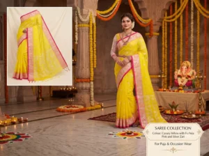 Muslin Saree (Yellow)